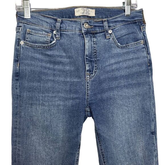 Free People Ripped Distressed High Waist Skinny Jeans Blue Size 28 - Picture 3 of 10